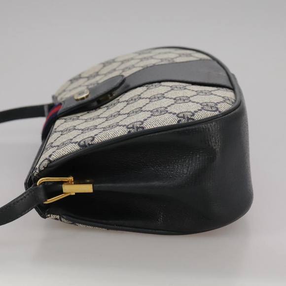 GUCCI GG Supreme Sherry Line Shoulder Bag PVC Red Navy 72 02 024 Auth 111172 - Picture 3 of 16